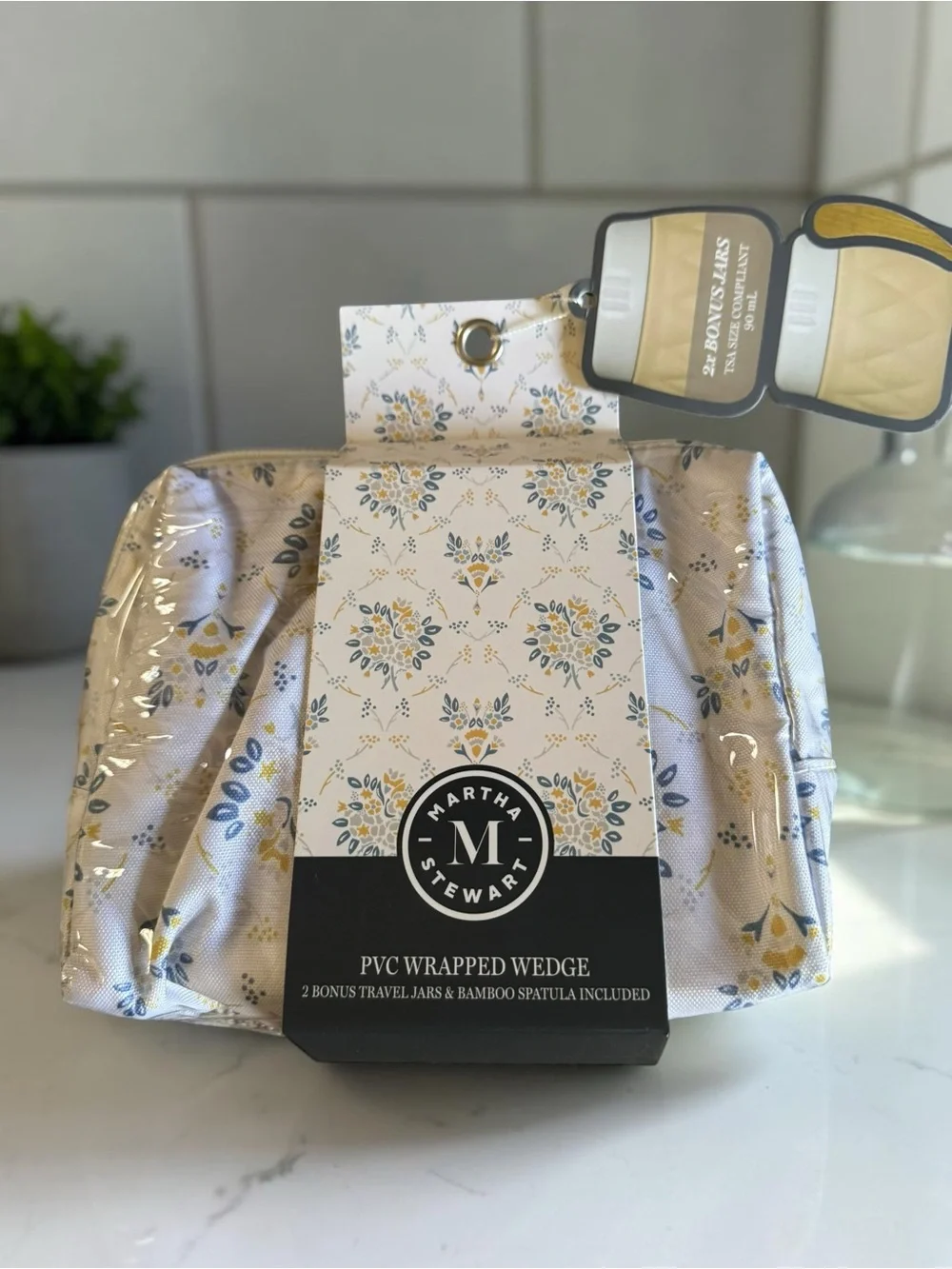 Martha Stewart PVC Wrapped Wedge Cosmetic Bag - NWT